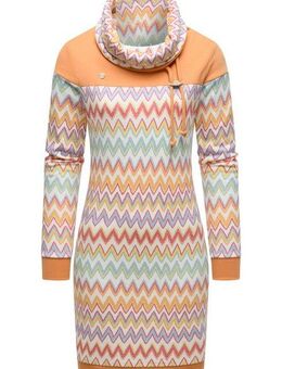 Ragwear Sweatkleid Chlloe Zig Zag YOUMODO stylisches Langarm Midikleid mit ZigZag-Muster
