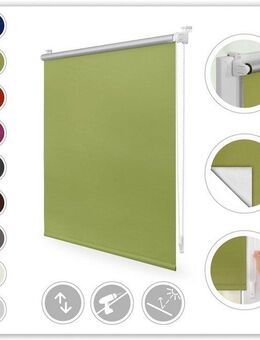 Seitenzugrollo Klemmfix Hitzeschutz, LICHTBLICK ORIGINAL, verdunkelnd, ohne Bohren, freihängend, Klemmfix, mit Thermobeschichtung