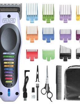 Wahl Haarschneider Color Pro Lithium, 20-teiliges Akku-Haarschneideset, Farbcodierte Aufsteckkämme, einstellbarer Verstellhebel, USB-Ladung