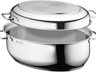 WMF Bräter Schmortopf Induktion, Cromargan® Edelstahl Rostfrei 18/10 (1-tlg), Deckel als induktionsgeeignete Pfanne nutzbar, 8,5l, backofengeeignet