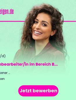 Sachbearbeiter/in im Bereich BFS (m/w/d) in Vollzeit / Teilzeit - Essen
