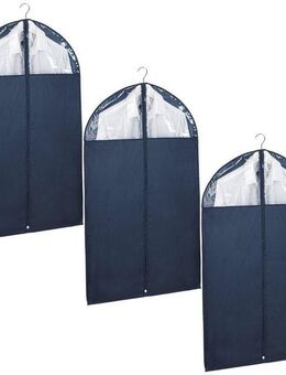 WENKO Kleidersack Modell Business (Set, 3 St., 100 x 60 cm) Kleiderhülle mit Sichtfenster & Reißverschluss, abwaschbar, 100x60 cm