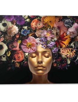 Reinders! Deco-Panel Kopf mit Blumenkopfschmuck, Wohnzimmer - Mehrfarbig - MDF - Menschen - 140x100 cm