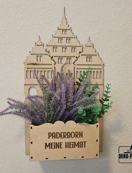 Paderborner Deko zum Hinhängen für Blumen oder Aufbewahrung mit Paderborn Rathaus - Paderborn