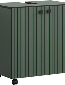 welltime Waschbeckenunterschrank Amrum BxHxT 80 x 64 x 42cm Waschbeckenunterschrank Eiche Rillenoptik