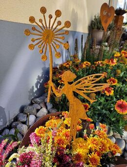 Edelrost Fee Elfe mit Pusteblume zum Stecken 2 Varianten - Kraftisried