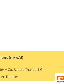 Lagerdisponent (m/w/d) - Kellmünz (Iller)