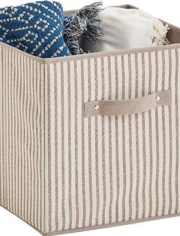 Zeller Present Aufbewahrungsbox Stripes, faltbar, Vlies, beige