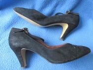 NEUw * Edel * Original VINTAGE * Echt * Nubuck * Velours Leder * High Heels * Riemchen * Pumps * Schuhe "SALAMANDER" Made in Germany * Gr. 37- 37½ * 37,5 * 4,5 * schwarz * - Riedlingen