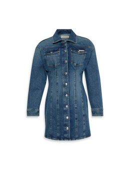 Calvin Klein Jeans Jeanskleid LS DENIM MINI DRESS Mit Rundhalsausschnitt, figurbetont