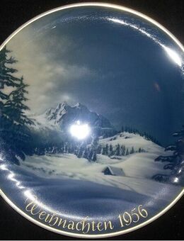 Rosenthal Weihnachtsteller 1956 Entwurf Willi Hein, Weihnachten auf der Alm - Essen