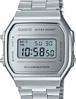 CASIO VINTAGE Chronograph A168WEM-7EF, Quarzuhr, Armbanduhr,Damenuhr, Herrenuhr, Digitaluhr, Edelstahlarmband