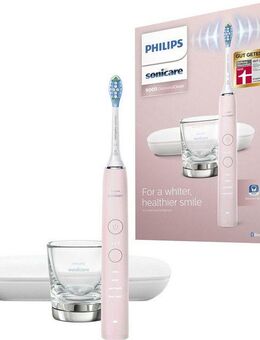 Philips Sonicare Elektrische Zahnbürste DiamondClean 9000 HX9911, Aufsteckbürsten: 1 St., mit Schalltechnologie, Ladeglass, USB-Reiseetui