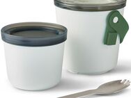 black+blum Lunchbox, Kunststoff, (Set, 1-tlg), 2-in-1, mit Tragegurt und Göffel (Gabel-Löffel-Kombination), 900 ml