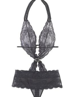 LASCANA Neckholder-Body ohne Bügel aus Spitze in blumiger Optik, sexy Dessous, Reizwäsche