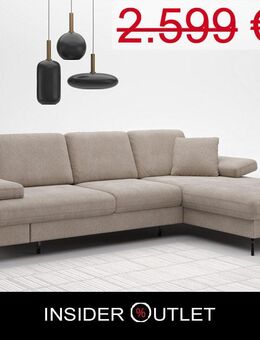 Ecksofa 247x171cm Beige Taupe Schlaffunktion PUR-Schaum Skandi - Köln