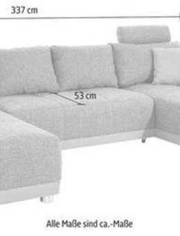 Jockenhöfer Gruppe Wohnlandschaft Orlando U-Form, B: 337 cm, mit Bettfunktion, Bettkasten, 2 Kopfstützen & 2 Zierkissen, Federkern