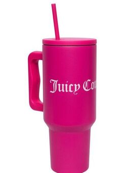 Juicy Couture Thermobecher STEEL TUMBLER WITH STRAW Unisex, Edelstahl, Getränkebecher, große Tasse, mit Strohhalm, heiß kalt, Edelstahl, Sale