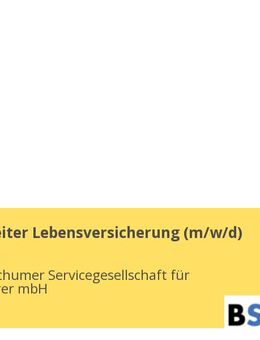 Sachbearbeiter Lebensversicherung (m/w/d) - Werl