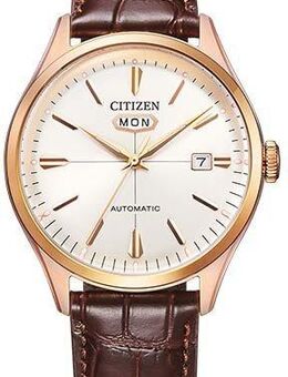 Citizen Automatikuhr NH8393-05AC, Armbanduhr, Mechanische Uhr, Herrenuhr, Datum, Lederarmband
