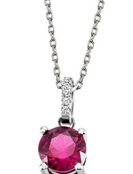 Firetti Kette mit Anhänger Schmuck Geschenk Silber 925 Halsschmuck Halskette Ankerkette, mit Zirkonia (synth)