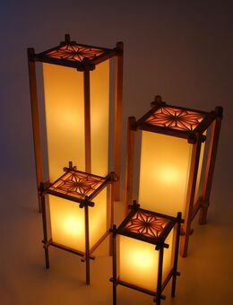 Holzlampen mit Kumiko Muster - Kaltbach