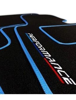 Handmade Velourmatten Fußmatten SET FARBWAHL für BMW Performance Modellauswahl STICKEREI Set77 - Wuppertal