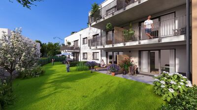 Für Jung und Alt: Barrierefreie Neubau-ETW´s in Eggenstein, 2-Zimmerwohnung im EG mit Terrasse und eigenem Garten !