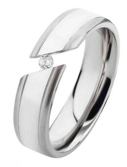 Damenring Edelstahl DE011 mit Stein - Aholming