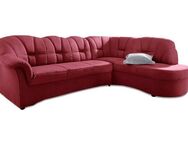 DOMO collection Ecksofa Papenburg, zeitlose Rückensteppung, elegante Armlehne, L-Form, mit Ottomane, wahlweise mit Bettfunktion
