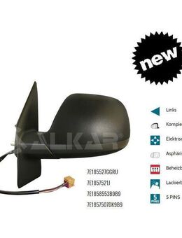 AUSSENSPIEGEL LINKS ELEK BEHEIZT ASPHÄ VW T5 7E1857521J FACELIFT - Dortmund Wickede