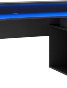 FORTE Gamingtisch Tezaur, Eckschreibtisch mit RGB-Beleuchtung, Tower rechts/links montierbar