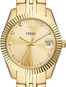Fossil Quarzuhr SCARLETTE MINI ES5338, Armbanduhr, Damenuhr, Edelstahlarmband, analog, Tag, Glassteine