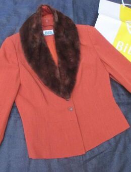 NEU mit ETIKETT * Edel * Anzug * Kostüm * Business * Schurwolle * BLAZER mit Fake Fur * Schal * Pelz-Kragen "BIBA by ESCADA" Original * Gr. 40/ M * terra * dunkel- braun * - Riedlingen
