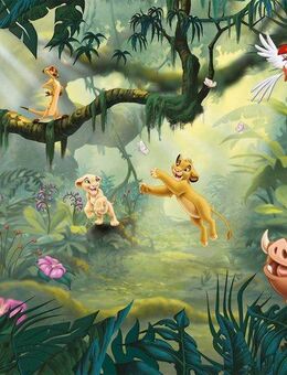 Komar Vliestapete Digitaldruck Vlies - Lion King Hakuna Matata - Größe 350 x 280 cm, glatt, bedruckt, Kinderzimmer
