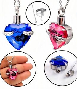 Herz Urne Asche Halskette Anhänger Trichter Gedenkschmuck Geschenkidee Blau Rosa 18,90 € – 32,90 €* - Villingen-Schwenningen
