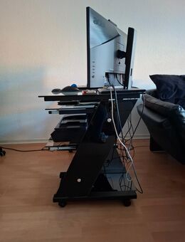 Beweglicher Schreibtisch aus Glas und Stahl - Köln