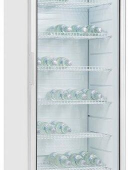 exquisit Getränkekühlschrank GKS350-1-GT-280D weiss, 173 cm hoch, 60 cm breit, 320 L Volumen, Getränkekühlschrank mit Glastür, LED
