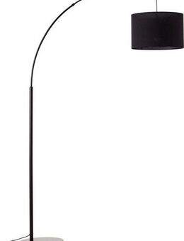 my home Stehlampe Elijah, ohne Leuchtmittel, Bogenlampe Textilschirm Stoff Ø 36cm