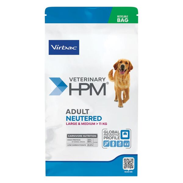 Virbac Veterinary HPM Adult Dog Neutered Large & Medium - 12 kg - 
