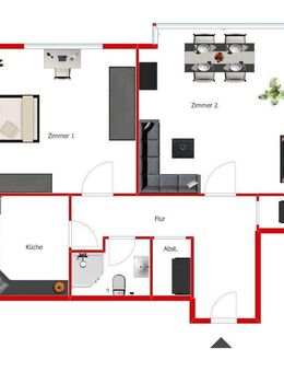Gepflegte 2-Zimmer-Wohnung im Erdgeschoss. - Offenbach (Main)
