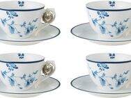 LAURA ASHLEY BLUEPRINT COLLECTABLES Cappuccinotasse China Rose, Porzellan, 4 Tassen, 4 Untertassen