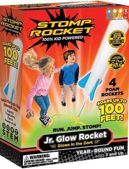 Stomp Rocket Spiel Jr. Glow Rocket - Glows in the Dark, Luftdruckraketen-Spiel