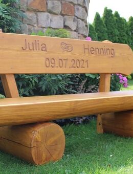 Gartenbank aus Lärche. Holzbank. Hochzeitsgeschenk. Rentnergeschenk. Krongartmöbel. - Steyerberg