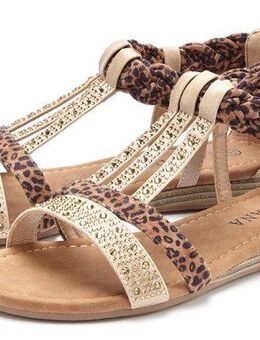 LASCANA Sommerschuh, Sandalette, Sandale mit Verzierung und kleinem Keilabsatz im Festival-Look VEGAN
