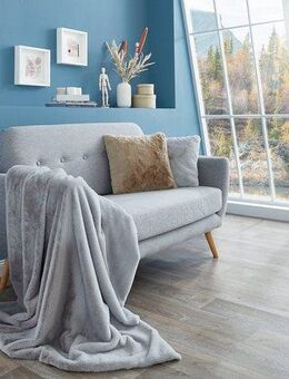 Wohndecke Novara, Sofadecke 130x180 cm, LUXOR living, Kunstfell, Kaninchenfell-Haptik, super weich, Kuscheldecke. waschbar