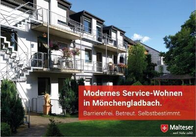 Barrierefreies, selbstbestimmtes Service-Wohnen in 1-Raum-Appartement mit Pantryküche und Balkon in Mönchengladbach