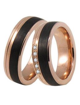 DOOSTI Trauring Schmuck Geschenk Edelstahl Trauring Ehering Partnerring LIEBE, Made in Germany, wahlweise mit oder ohne Zirkonia