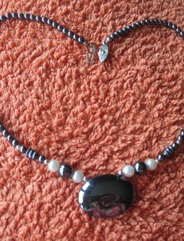 NEU * Elegant * ausgefallen * ORIGINAL VINTAGE * Perlen * Collier * Kette * schwarz * rauch- blau * cremé- weiss * - Riedlingen