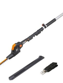 Worx Akku-Heckenschere 20V WG252E.9, Teleskopstiel 3,6m, 45cm, bis 3,60 m Arbeitshöhe, Mit längenverstellbaren Teleskopstiel für hohe Reichweite bis 3.6m